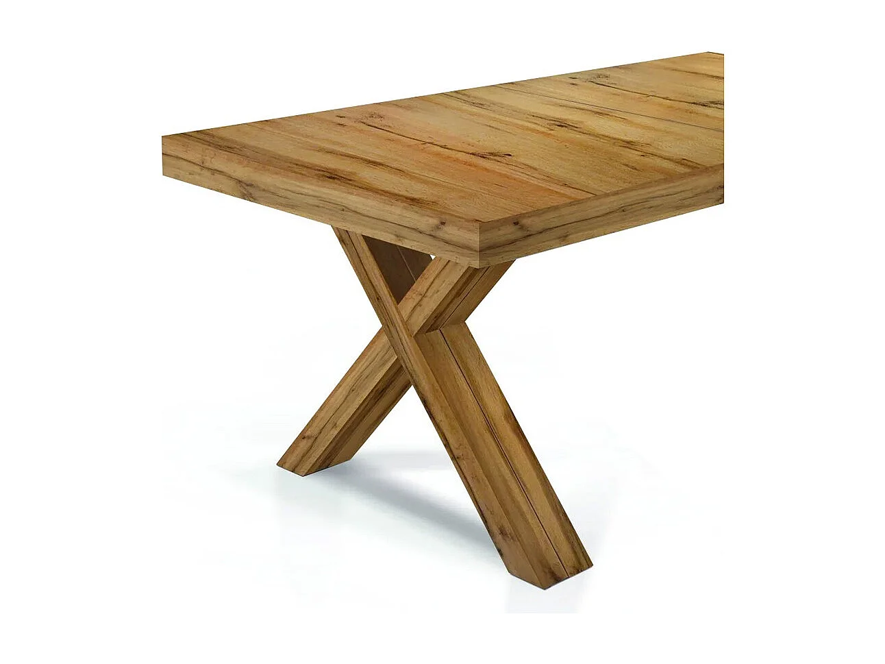 Mesa extensible de madera roble anudado 160x90 cm - 410x90 cm - GALLIPOLI