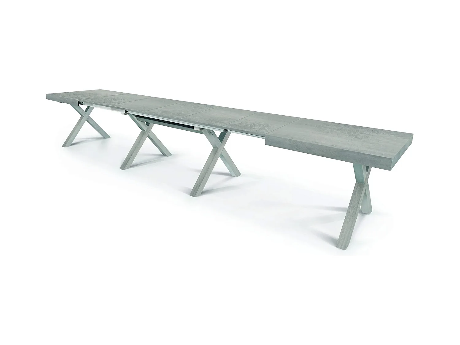 Tavolo in legno beton allungabile 180x100 cm - 480x100 cm - GALLIPOLI