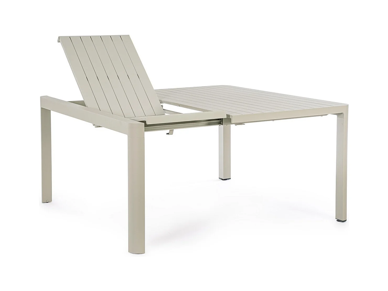 Table à rallonge en aluminium gris tourterelle 149×97 cm - 149×149 cm - KIPLIN