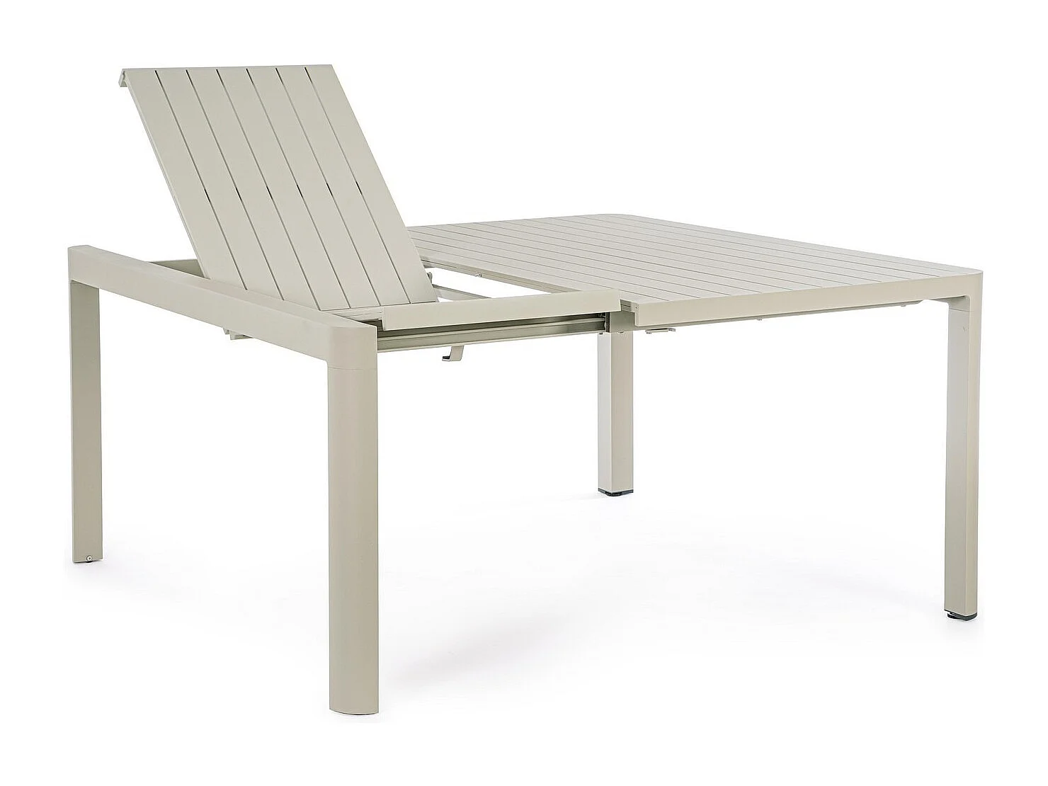 Ausziehbarer Aluminiumtisch taubengrau 149×97 cm - 149×149 cm - KIPLIN