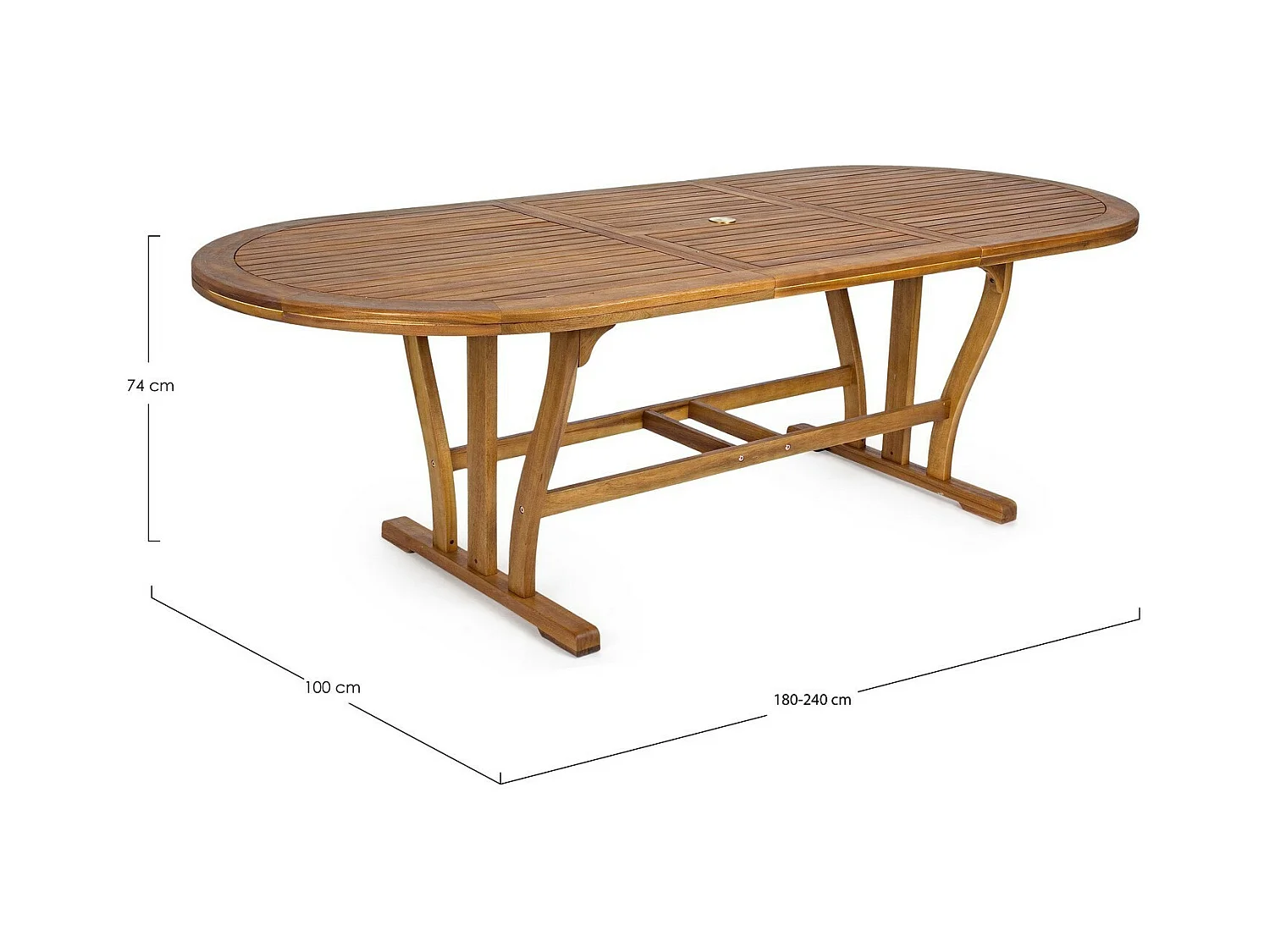 Table ovale à rallonge 180/240×100 cm - NOEMI