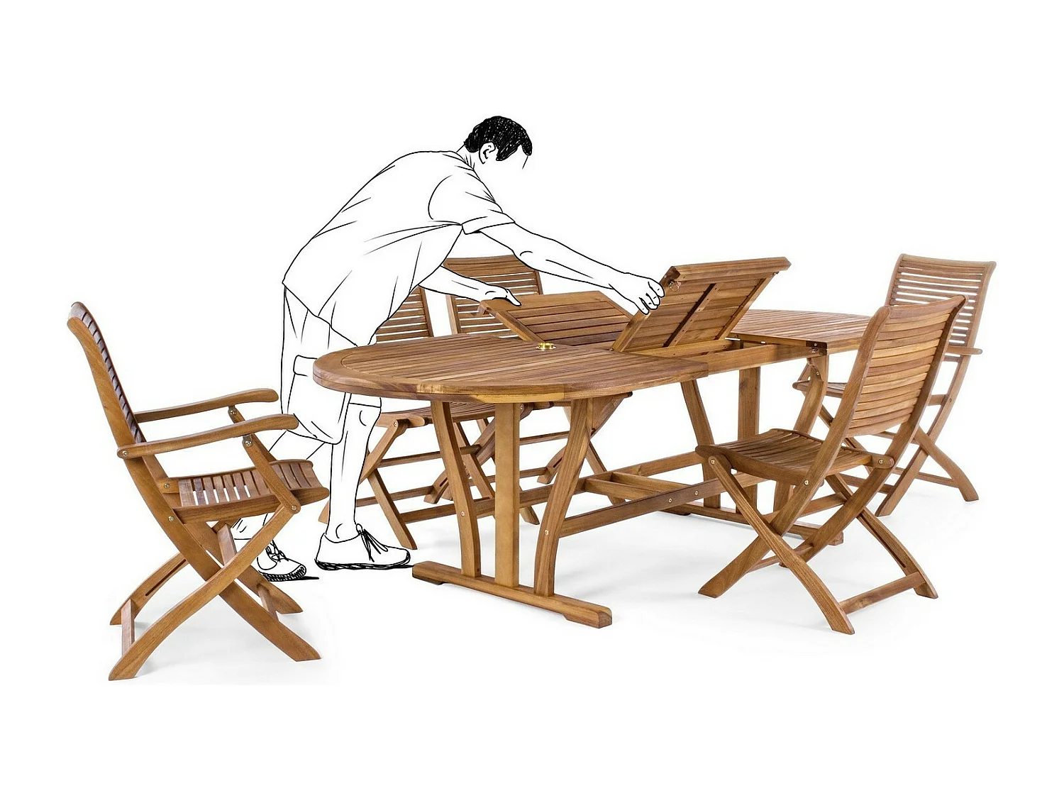 Table ovale à rallonge 180/240×100 cm - NOEMI