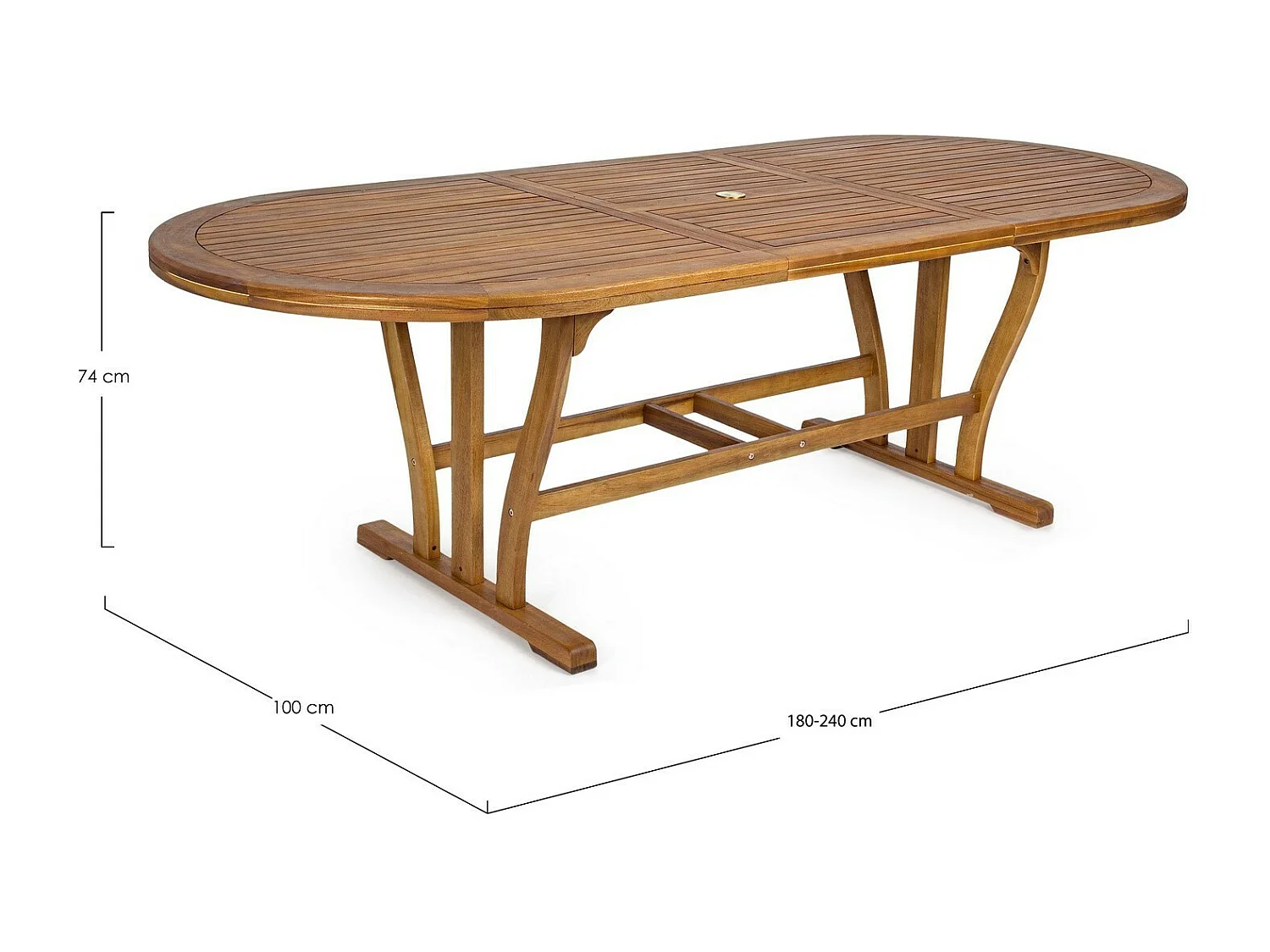 Table ovale à rallonge 180/240×100 cm - NOEMI