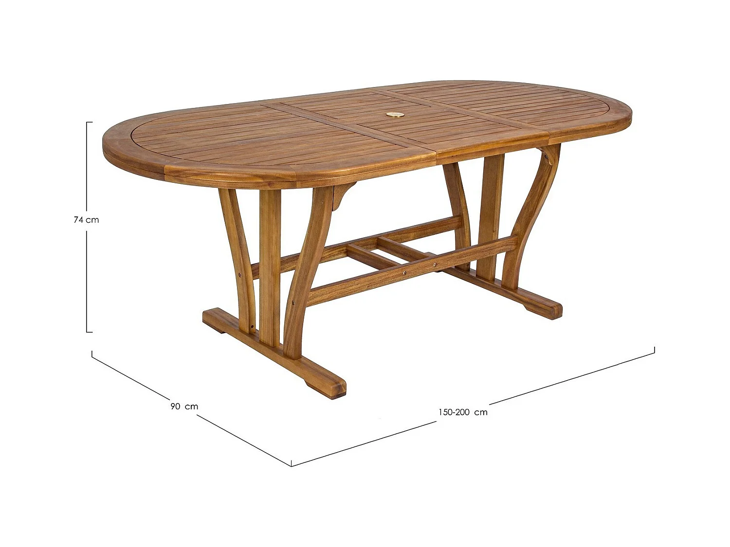 Ausziehbarer ovaler Tisch 150/200×90 cm - NOEMI