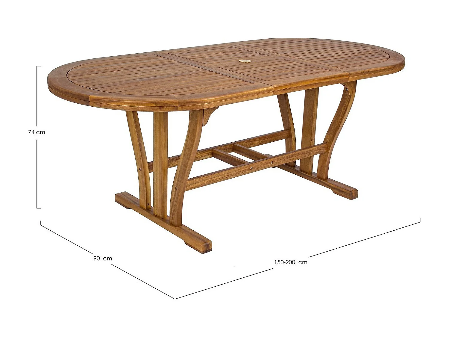 Table ovale à rallonge 150/200×90 cm - NOEMI
