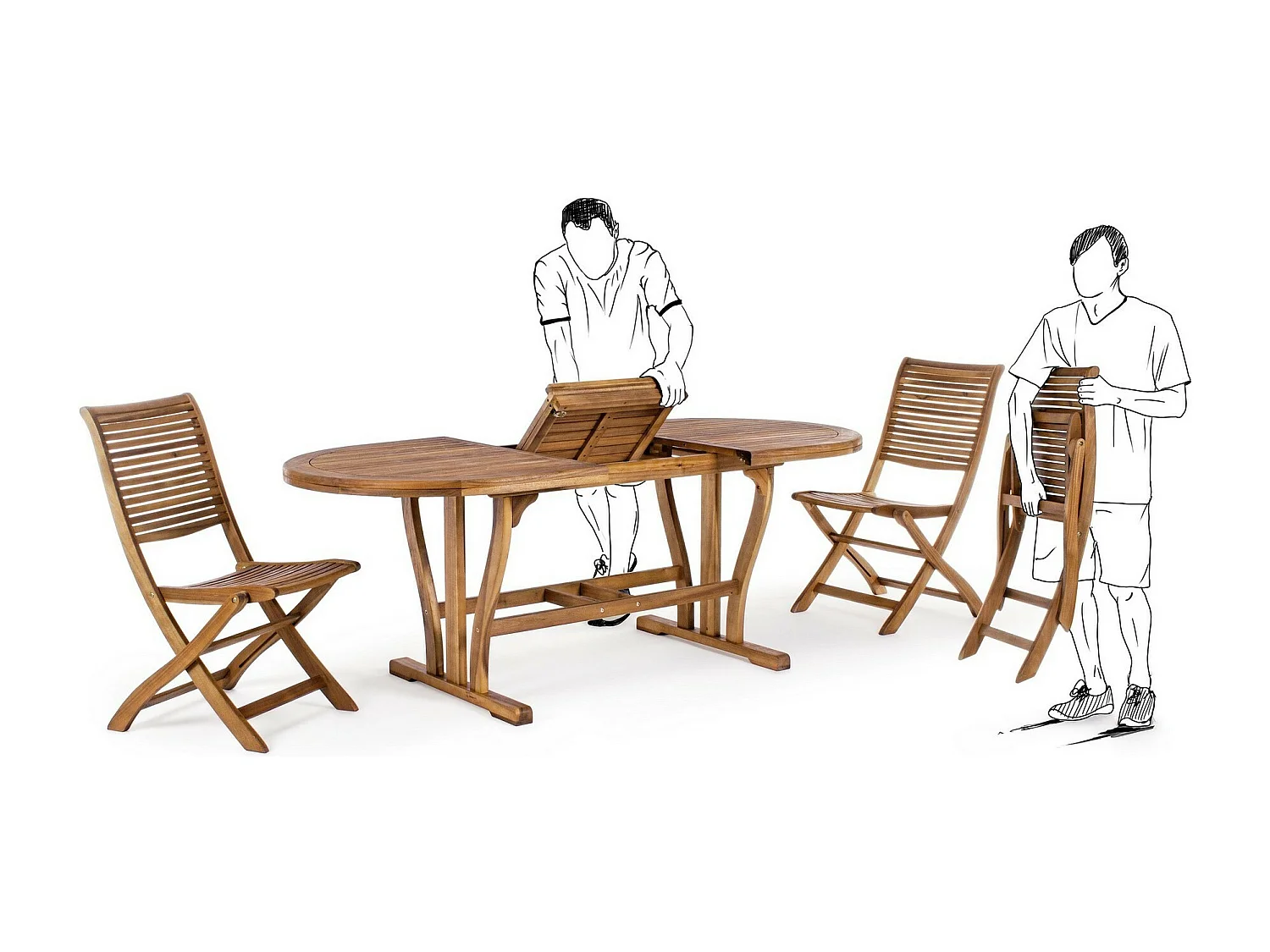 Table ovale à rallonge 150/200×90 cm - NOEMI