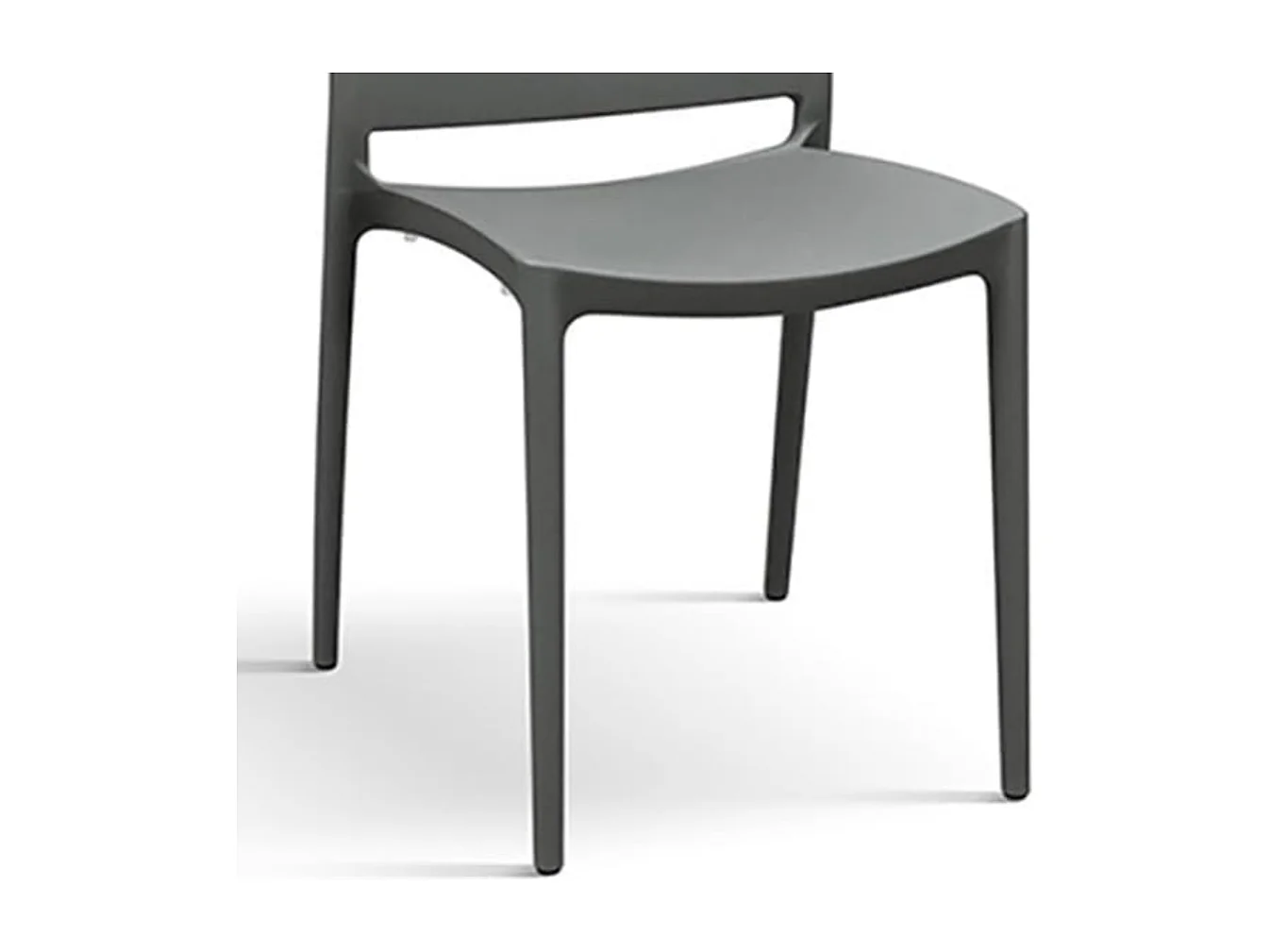 Lot de 6 chaises empilables en polypropylène gris - NORTH BEACH