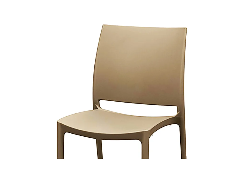 Lot de 6 chaises empilables en polypropylène gris tourterelle - NORTH BEACH