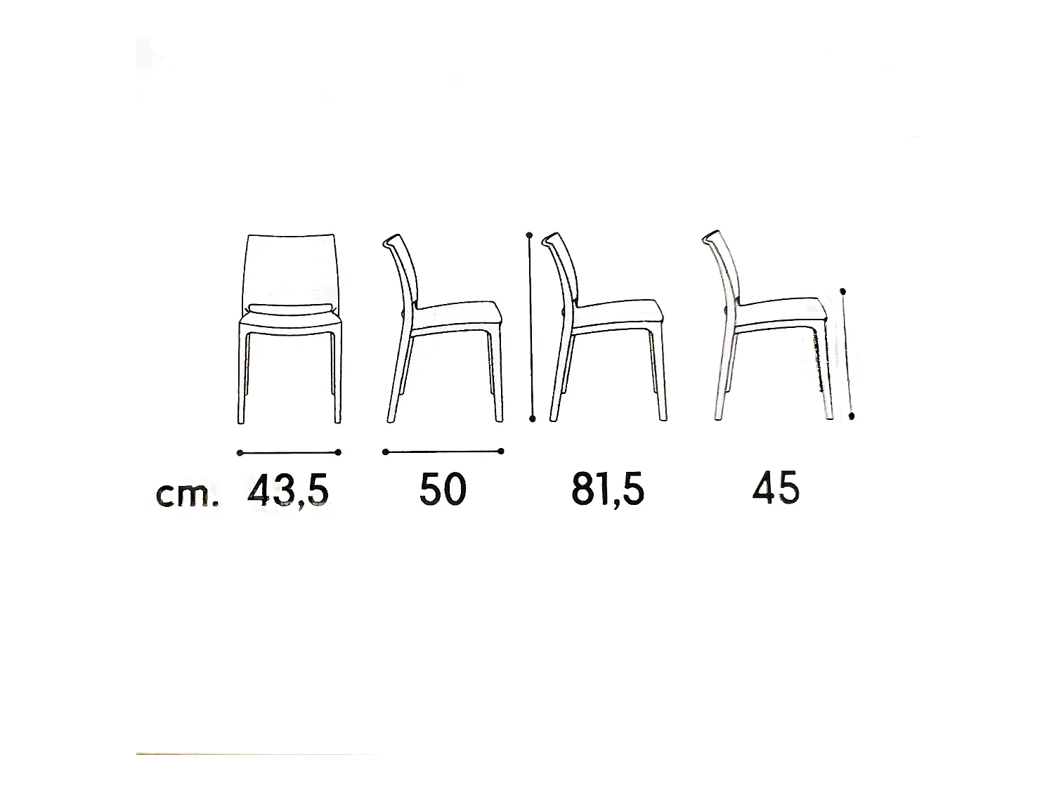 Lot de 6 chaises empilables en polypropylène gris tourterelle - NORTH BEACH