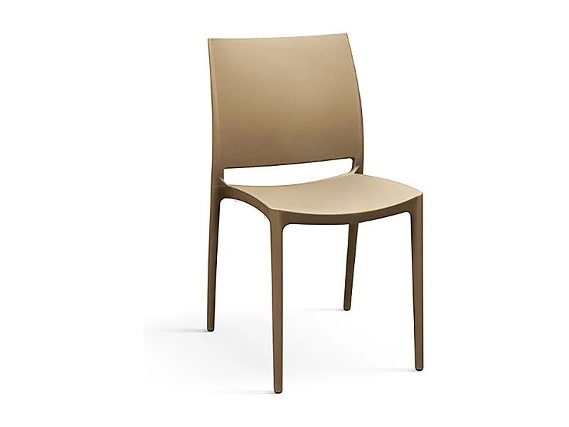 Set van 6 stapelbare stoelen van duifgrijs polypropyleen - NORTH BEACH