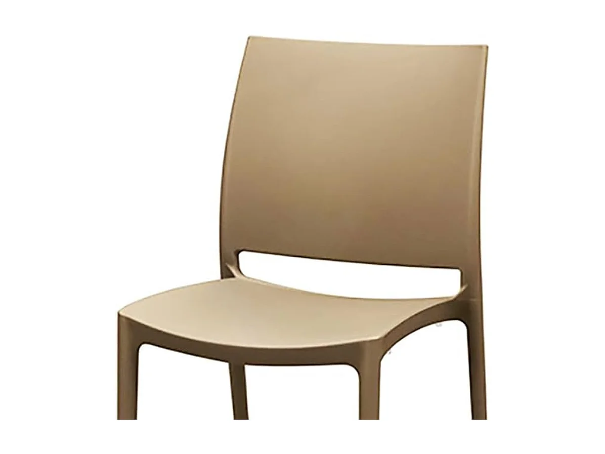 Lot de 4 chaises empilables en polypropylène gris tourterelle - NORTH BEACH