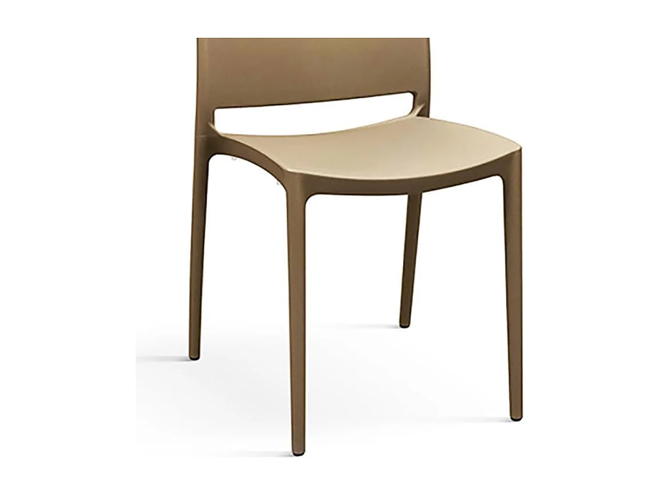 Lot de 4 chaises empilables en polypropylène gris tourterelle - NORTH BEACH