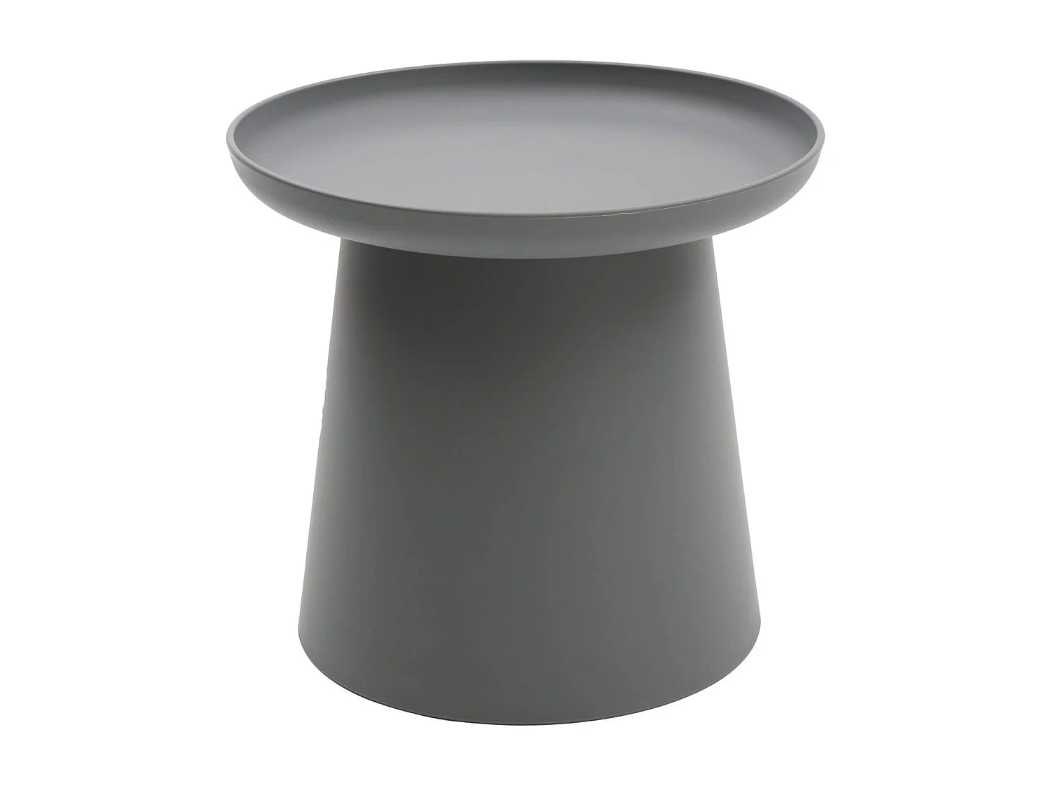 Tavolino rotondo in polipropilene, Grigio, 50x50x46 cm - IBIZA