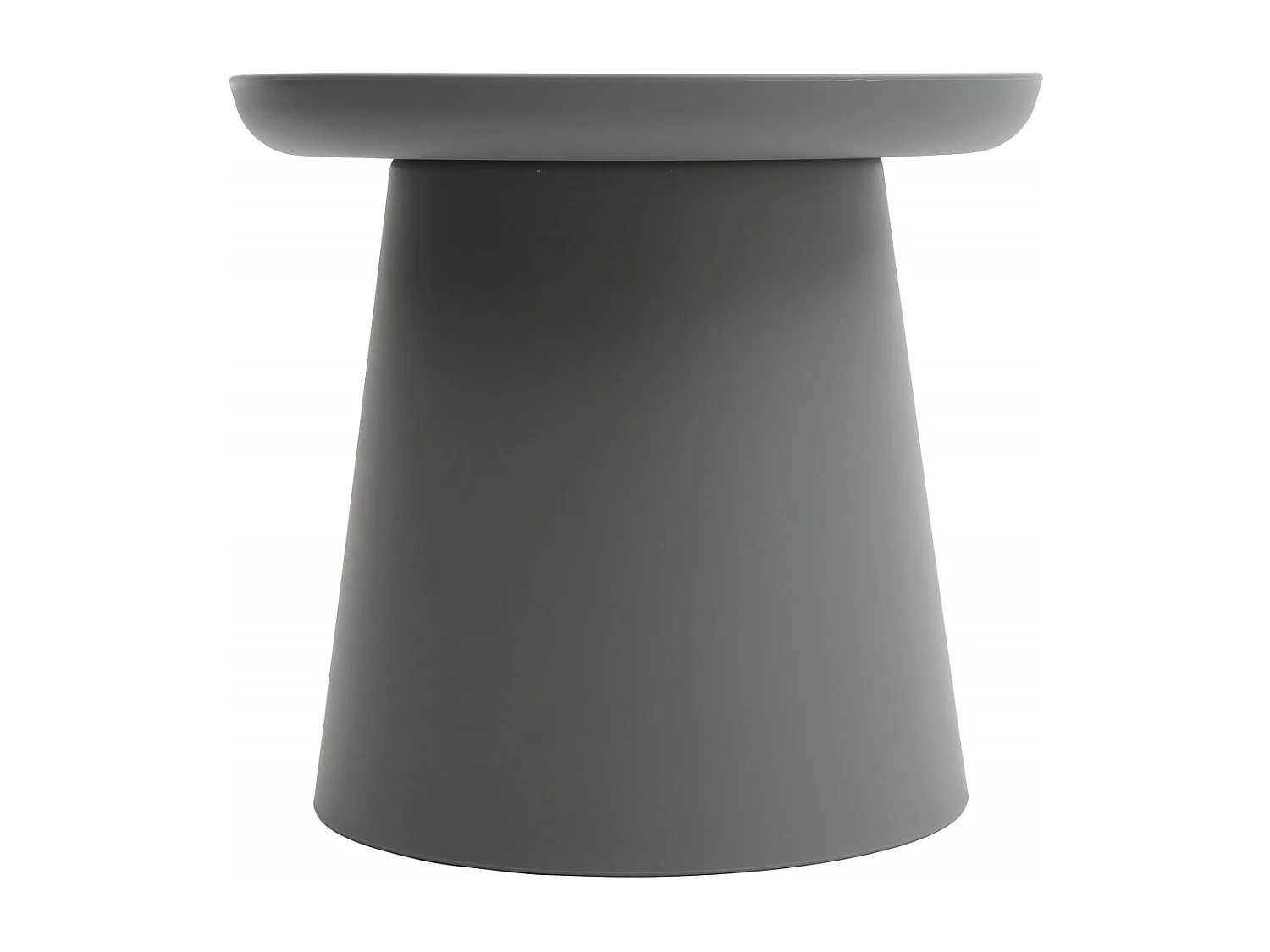 Tavolino rotondo in polipropilene, Grigio, 50x50x46 cm - IBIZA