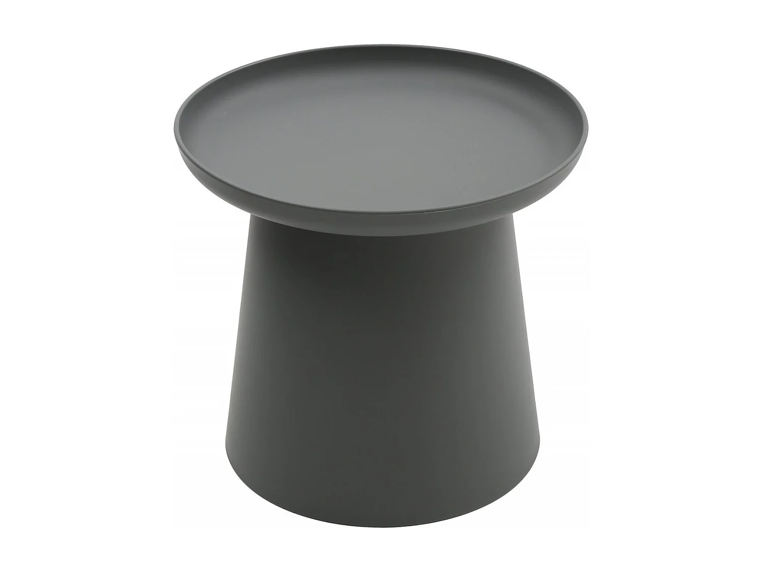 Tavolino rotondo in polipropilene, Grigio, 50x50x46 cm - IBIZA