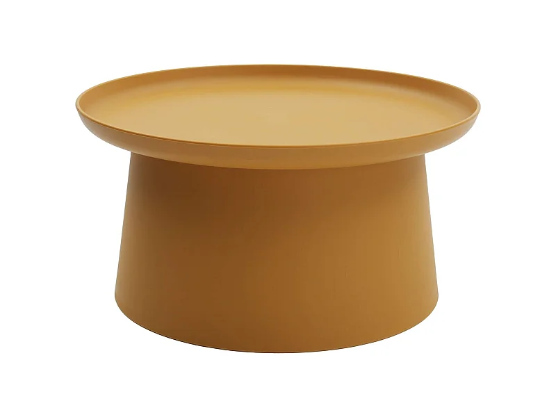 Runder Couchtisch aus Polypropylen, Gelb, 70x70x36 cm - IBIZA