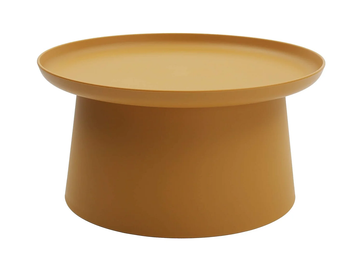 Table basse ronde en polypropylène, Jaune, 70x70x36 cm - IBIZA