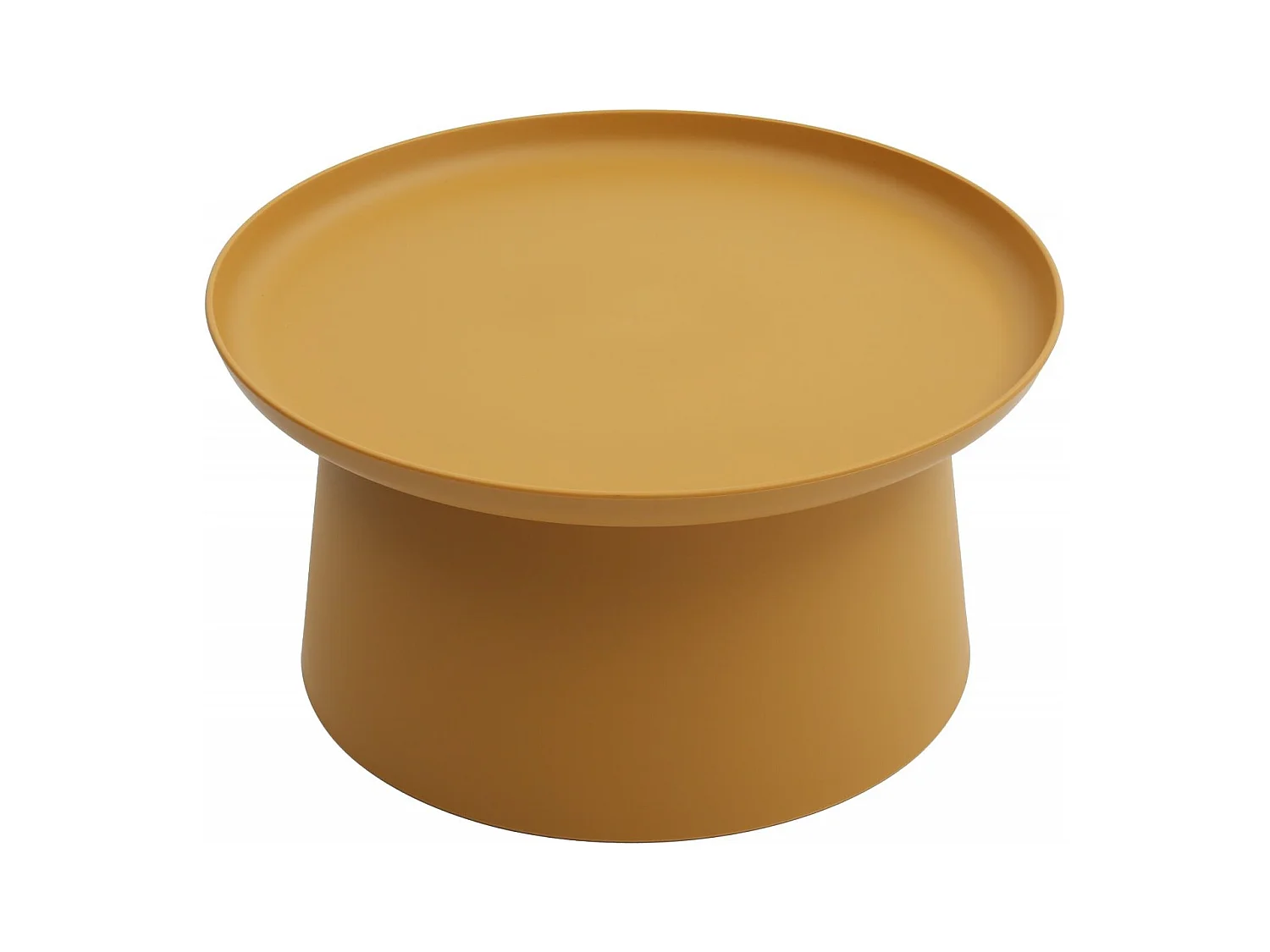 Table basse ronde en polypropylène, Jaune, 70x70x36 cm - IBIZA