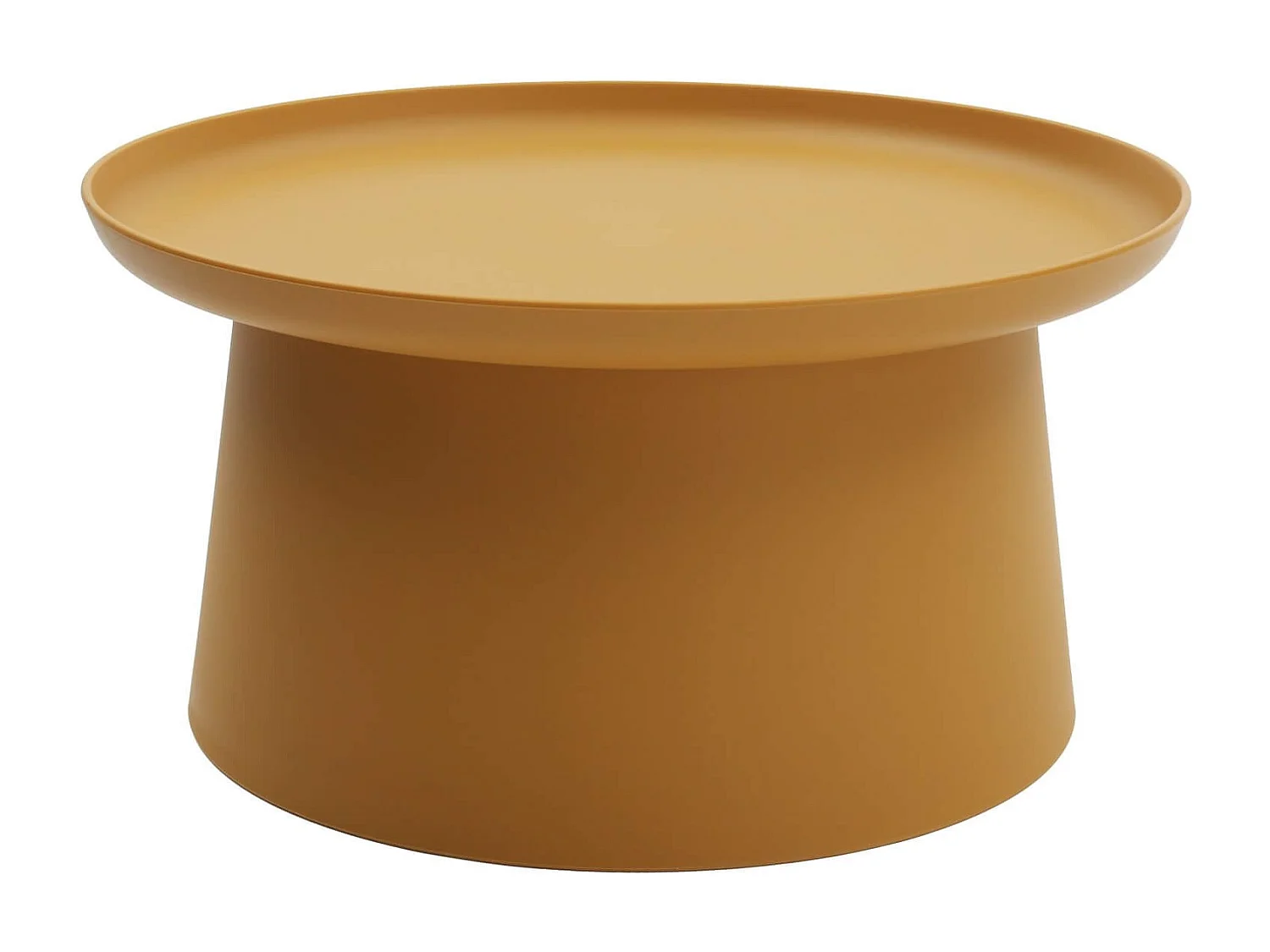 Table basse ronde en polypropylène, Jaune, 70x70x36 cm - IBIZA