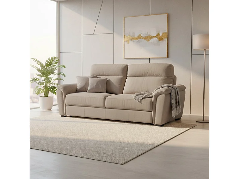 Divano 3 posti Gonzaga tessuto Luna05 caribou poggiatesta regolabili