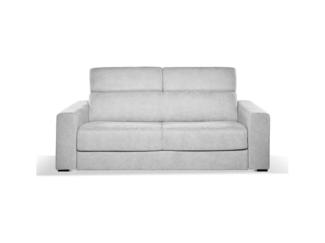 Divano letto 3 posti Crien tessuto Luna grigio chiaro 205x97x83H