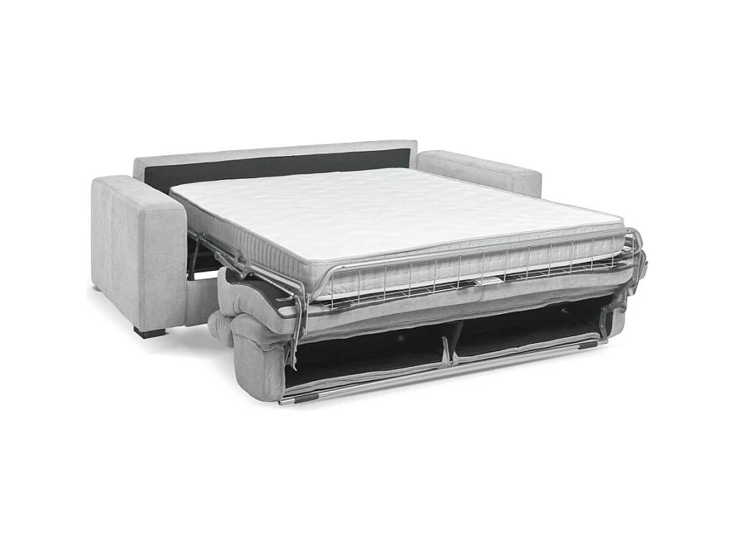 Divano letto 3 posti Crien tessuto Luna grigio chiaro 205x97x83H