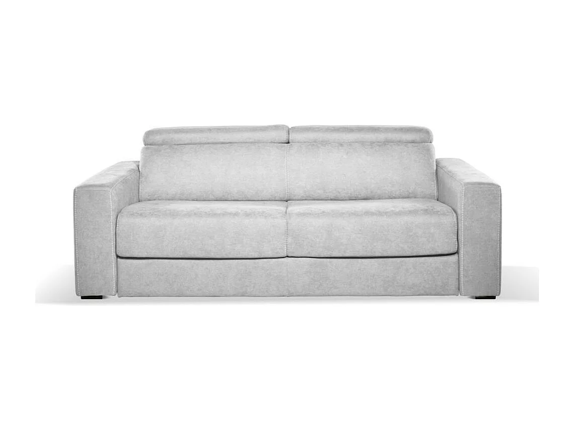 Divano letto 3 posti Crien tessuto Luna grigio chiaro 205x97x83H