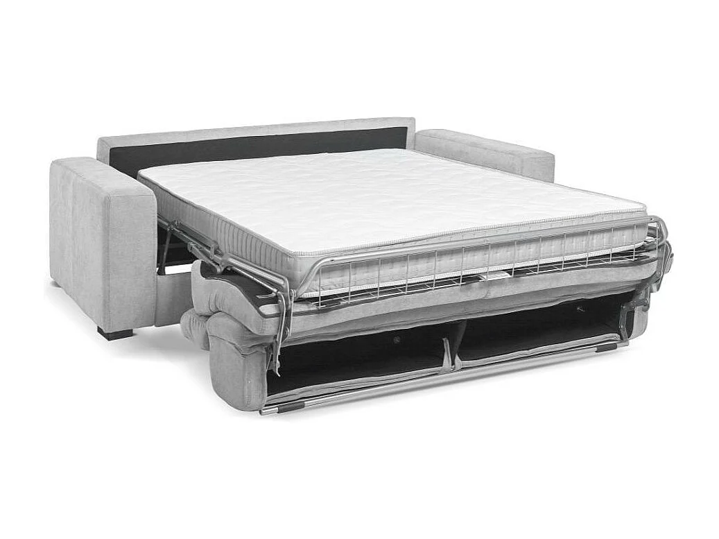 Divano letto 3 posti Crien tessuto Luna grigio chiaro 205x97x83H