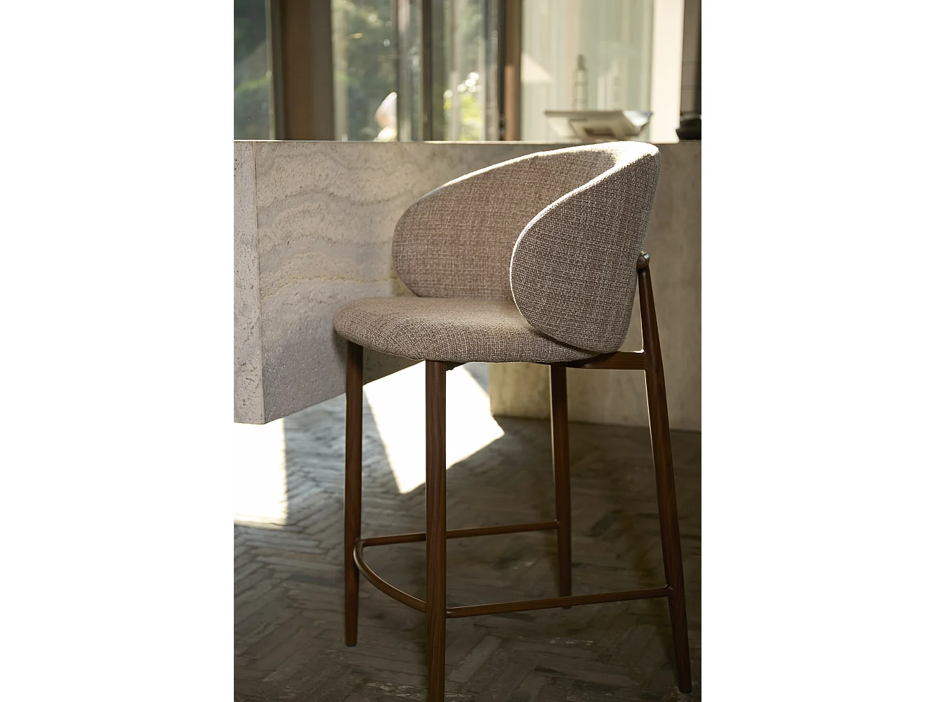 Tabouret de bar ALUKO - 57x55x94cm - Marron