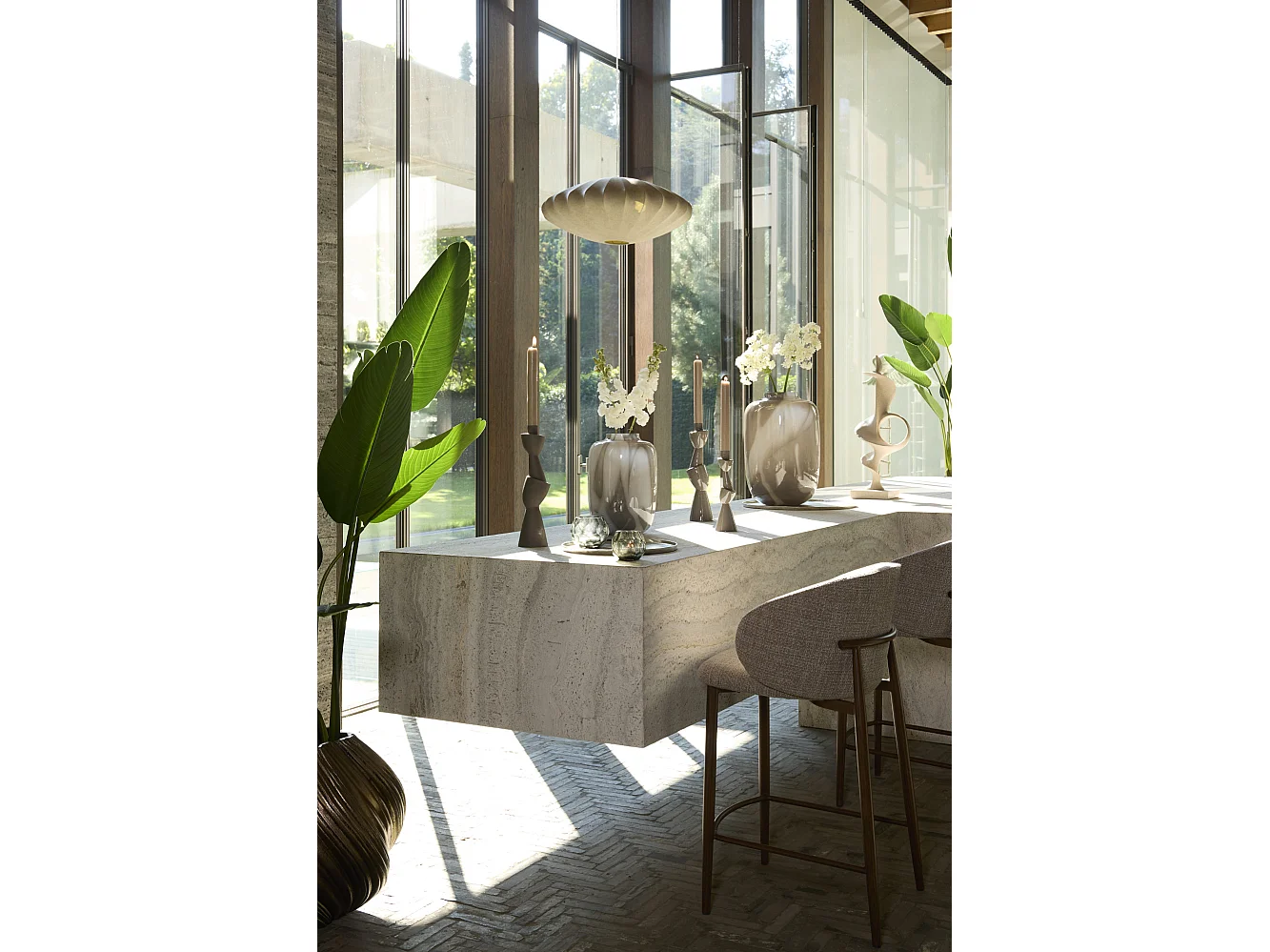 Tabouret de bar ALUKO - 57x55x94cm - Marron