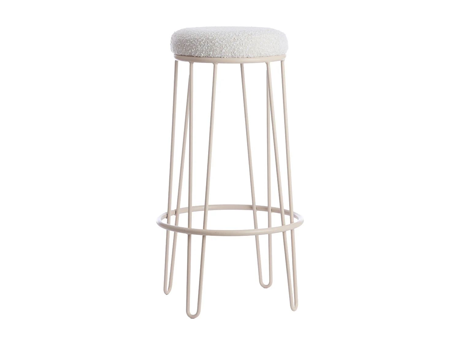 Tabouret de bar ALICE - Ø14x73cm - Blanc