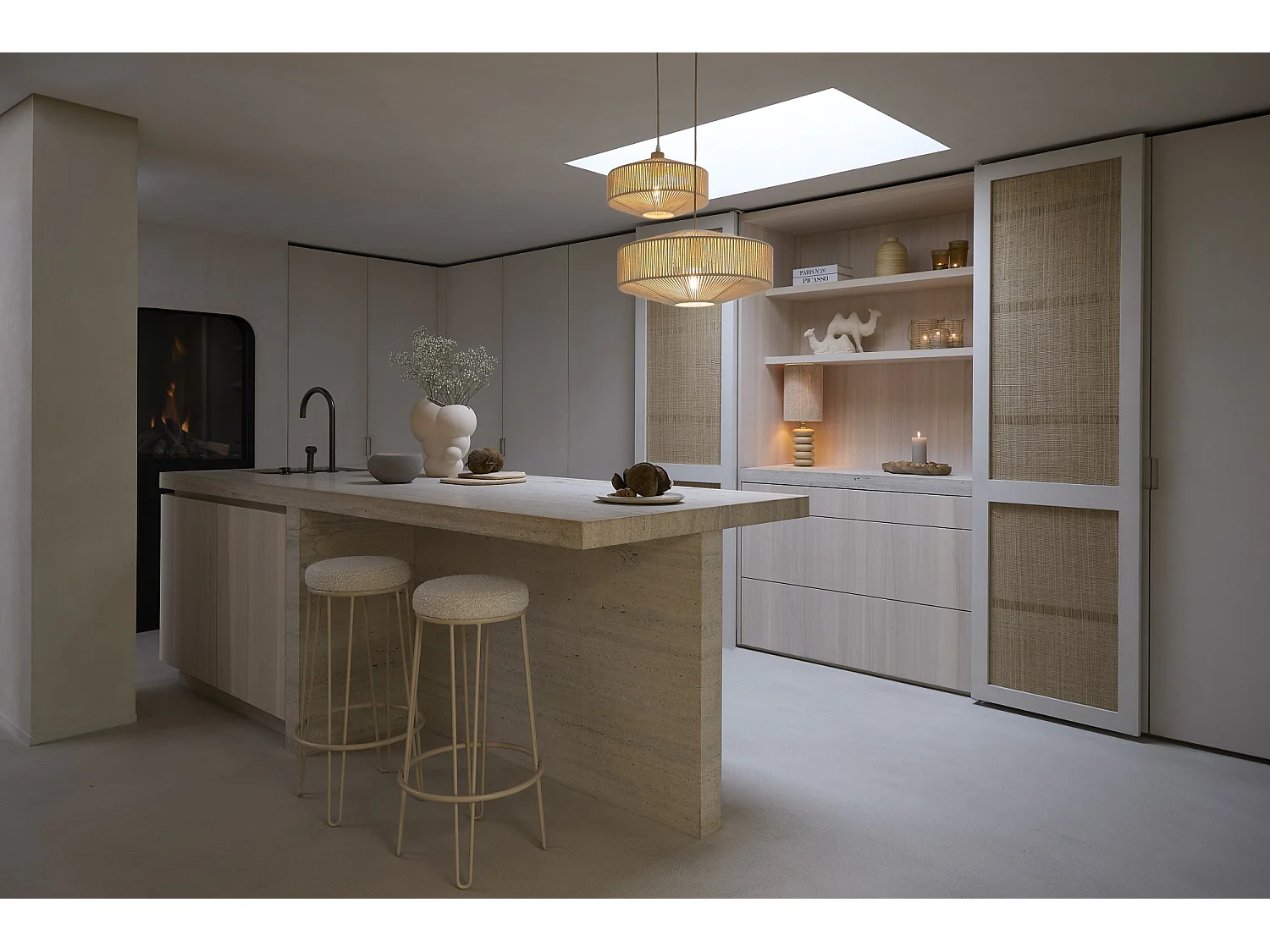 Tabouret de bar ALICE - Ø14x73cm - Blanc