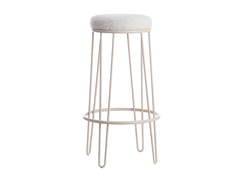 Tabouret de bar ALICE - Ø14x73cm - Blanc