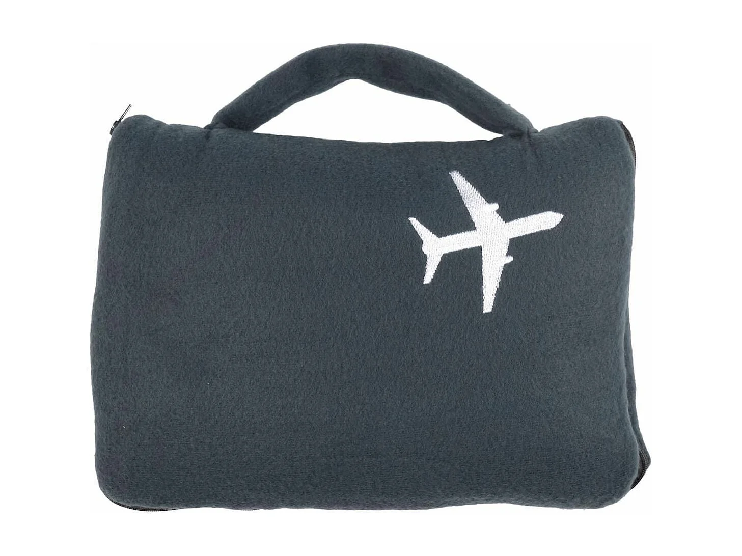 Plaid polaire de voyage 120x150cm polyester gris anthracite avec les bords surpiqués + Housse de transport - COSYAIR