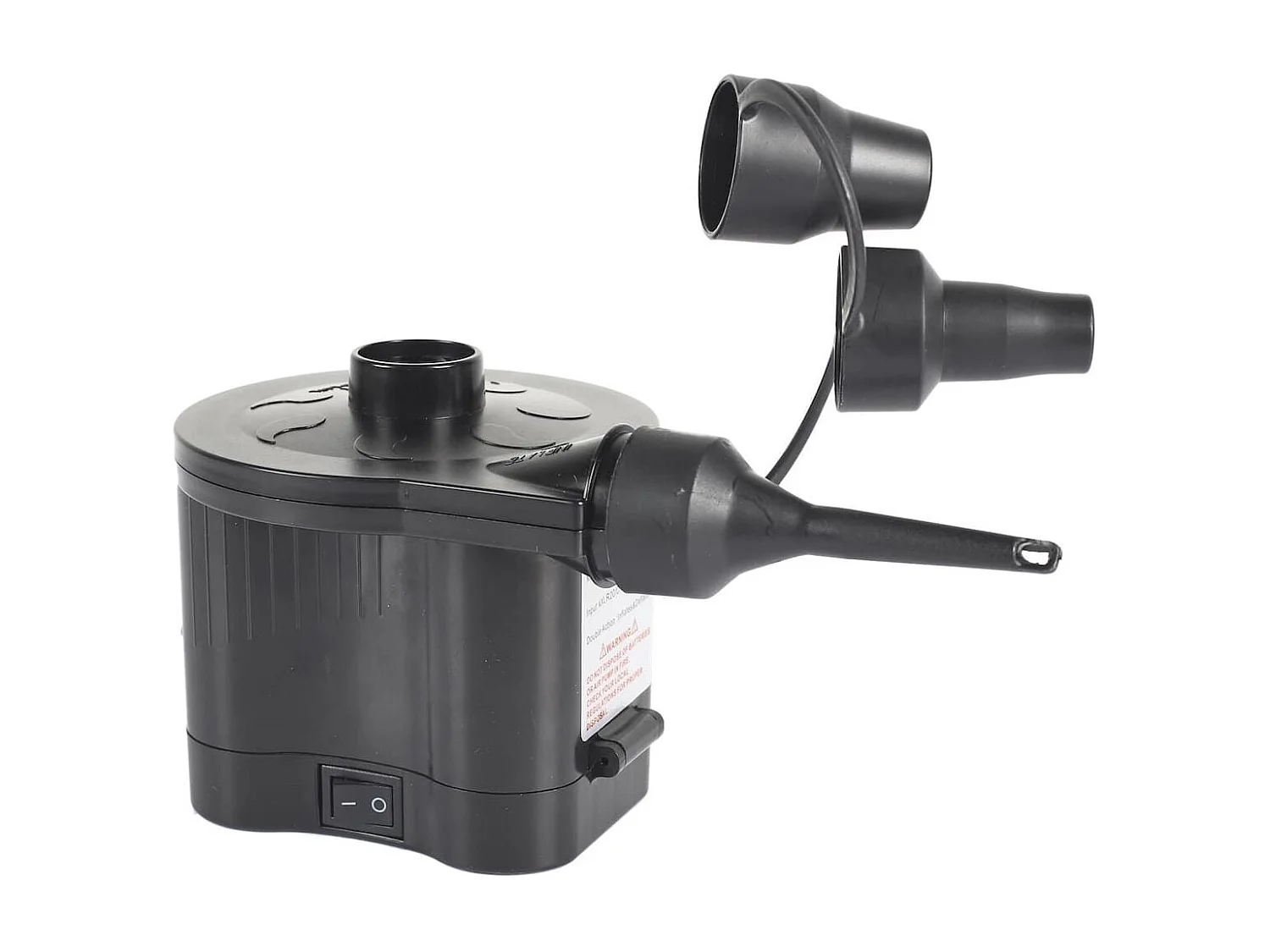 Gonfleur et dégonfleur électriques à piles avec 3 embouts en plastique noir - GONFLEX