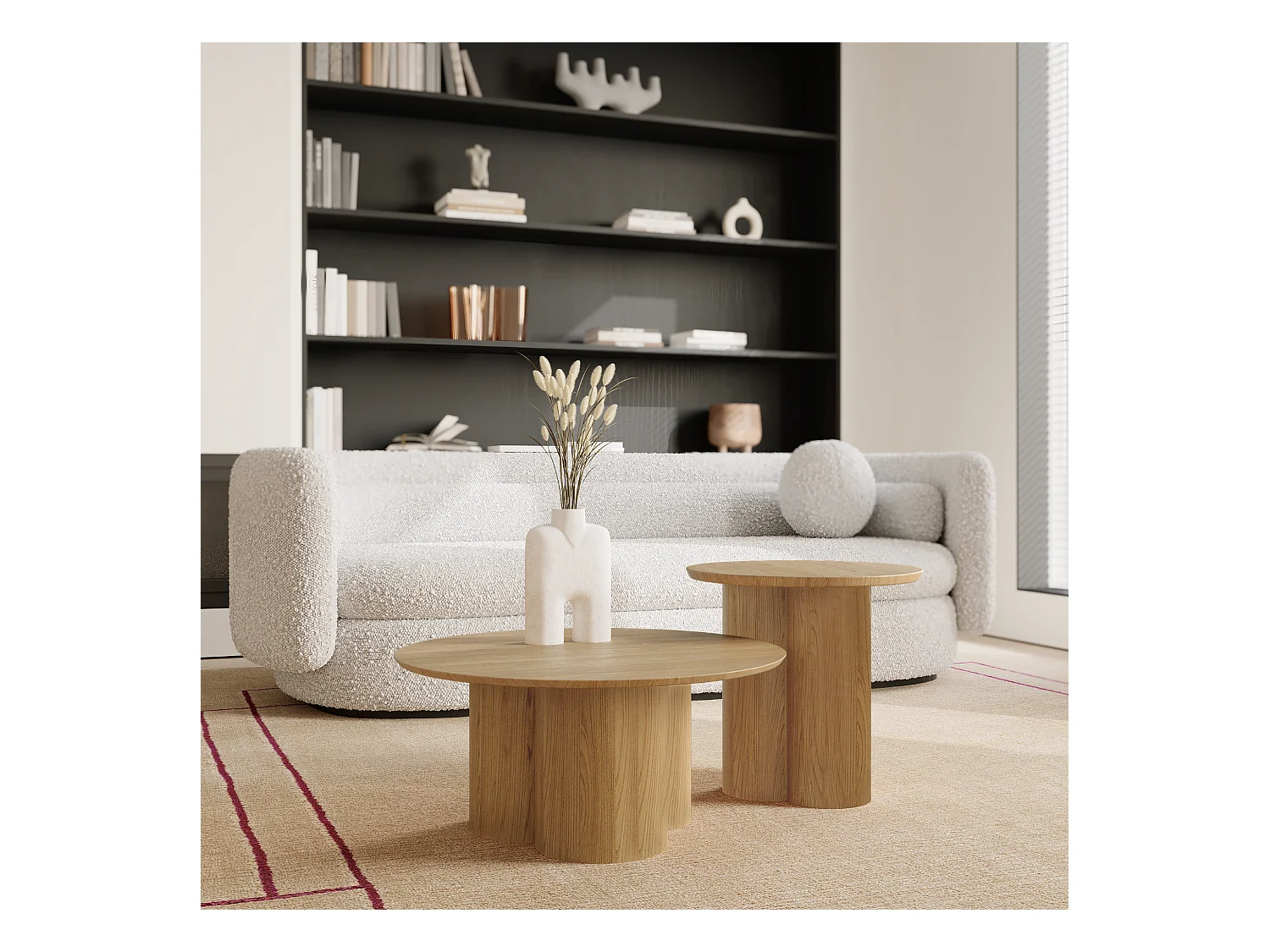 Table basse bois clair plateau 78cm HELMA