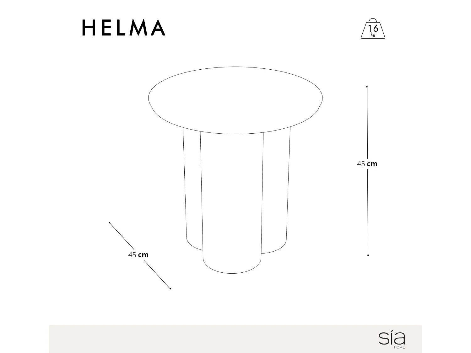 Table basse bois noyer plateau 45cm HELMA