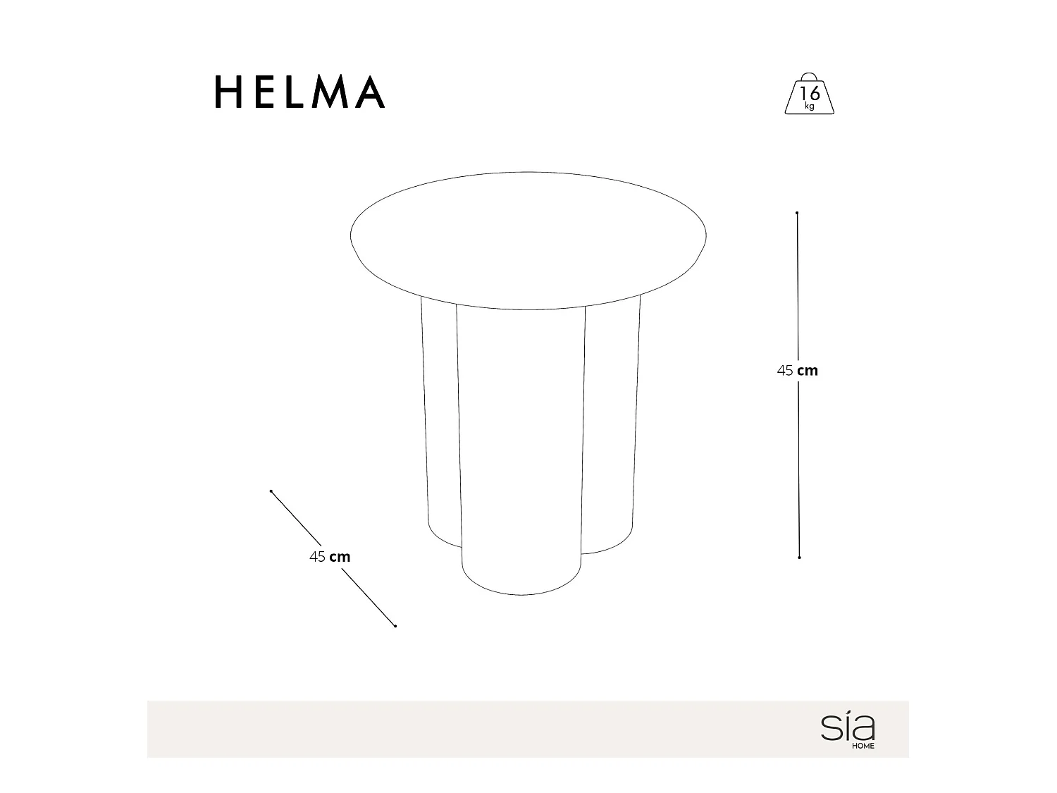 Table basse bois noir plateau 45cm HELMA