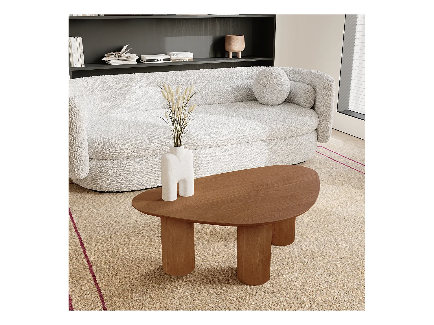 Table basse bois noyer 80cm ANDY