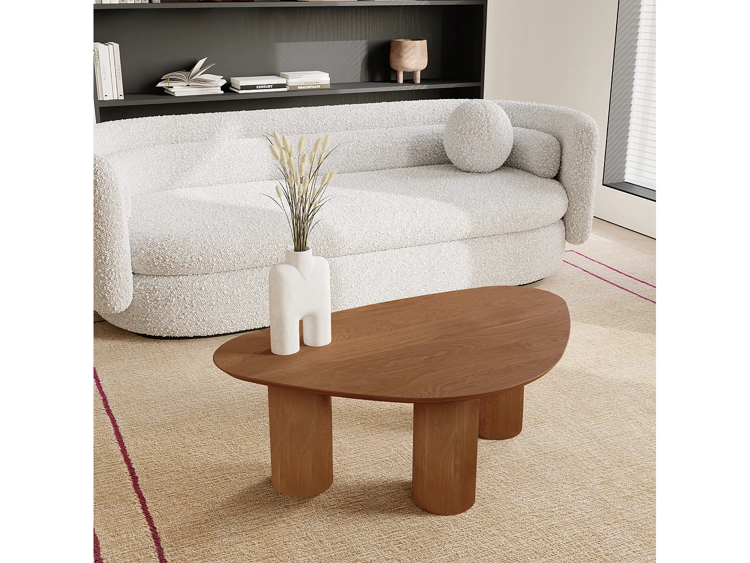 Table basse bois noyer 80cm ANDY