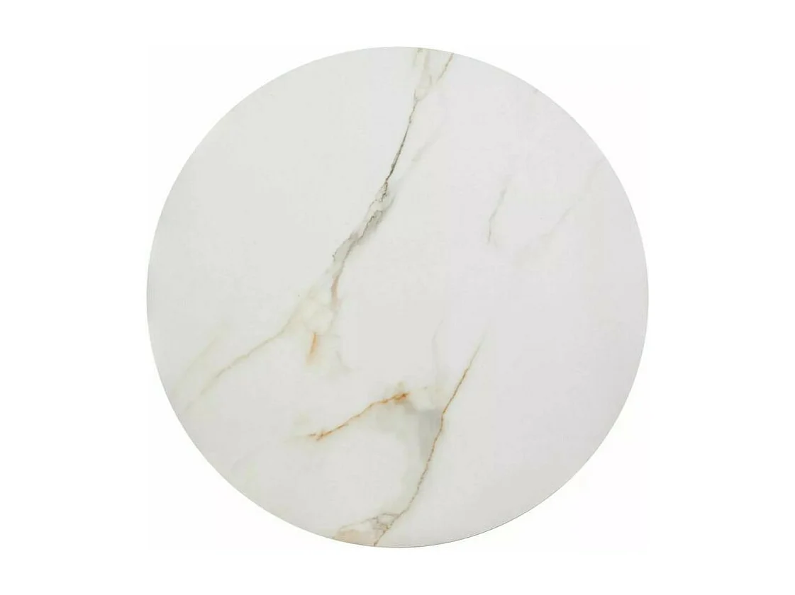 Table basse ronde gigogne avec plateau céramique blanc Edmond