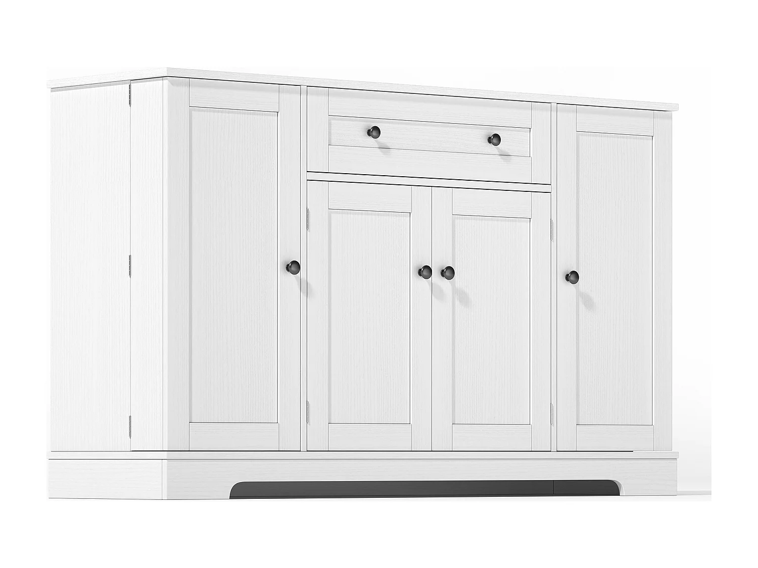 Moderne Anrichte 138×40×85 cm - mit 2 Türen und 1 Schublade - 2 Regaltüren - weiß