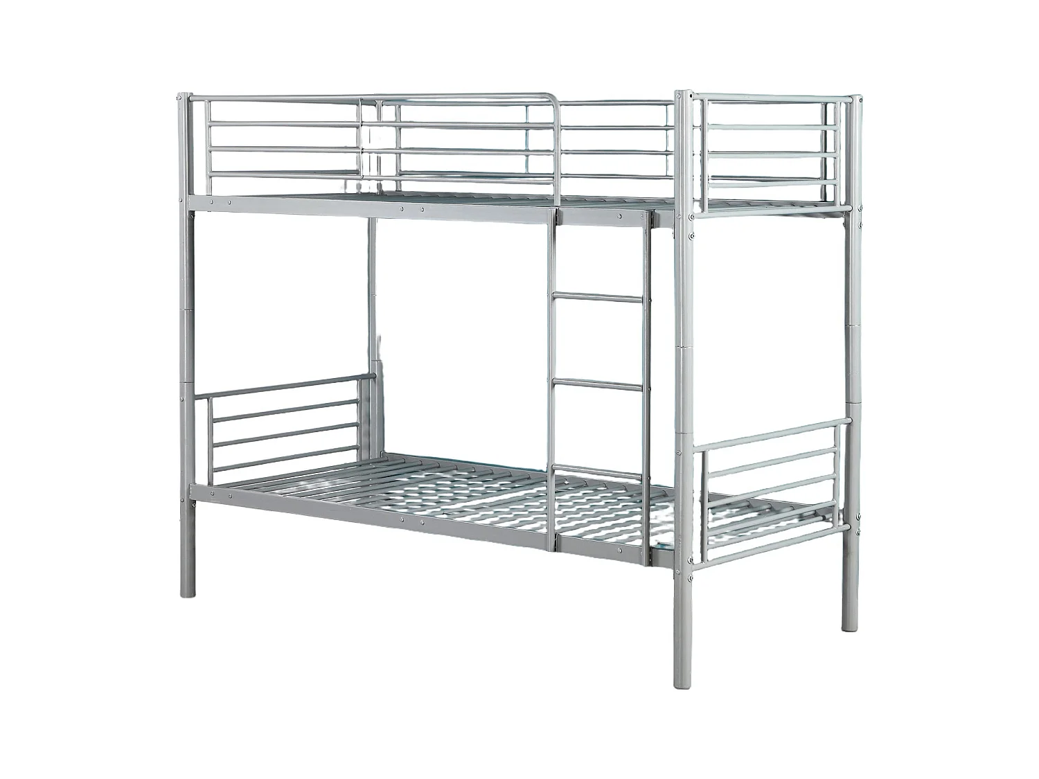 Pack : Lit superposé + Matelas compris Séparable métal LUNA 1+1 90x190 cm sommier inclus gris