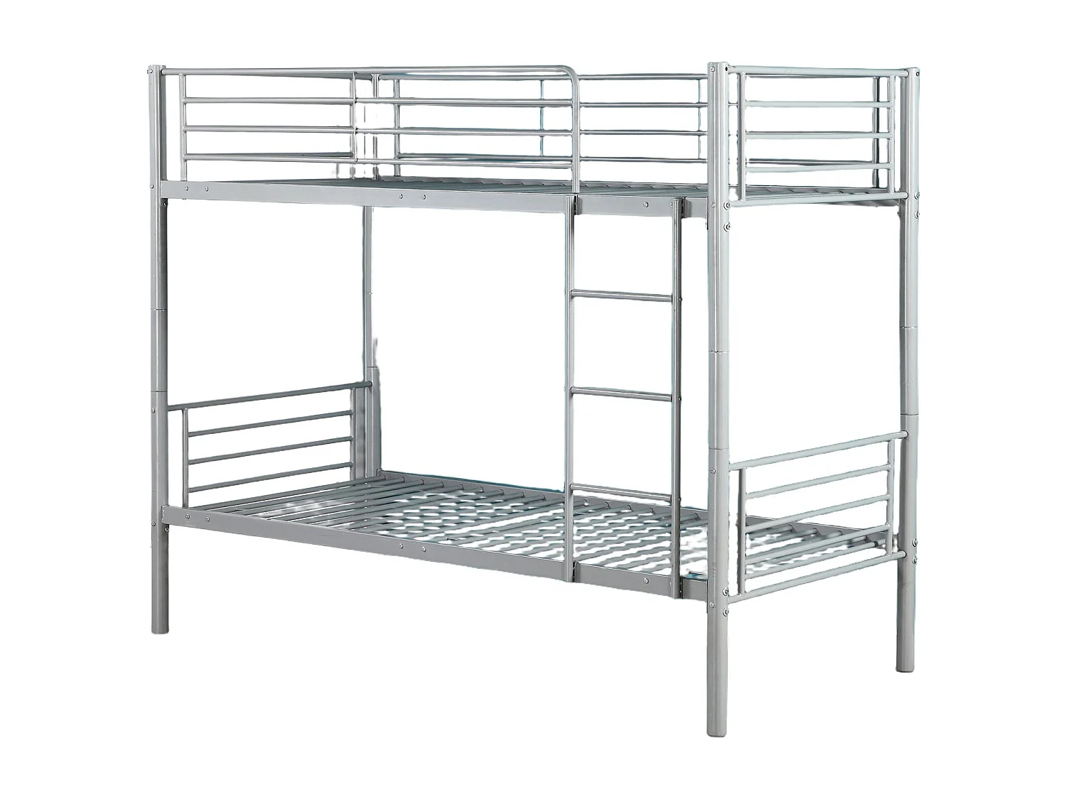 Pack Lit superposé séparable métal 2 couchages 90x190 cm gris + matelas LUNA