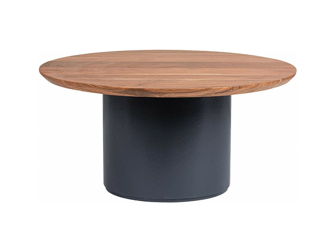 Table basse ronde contemporaine D70 en acacia - SAJO