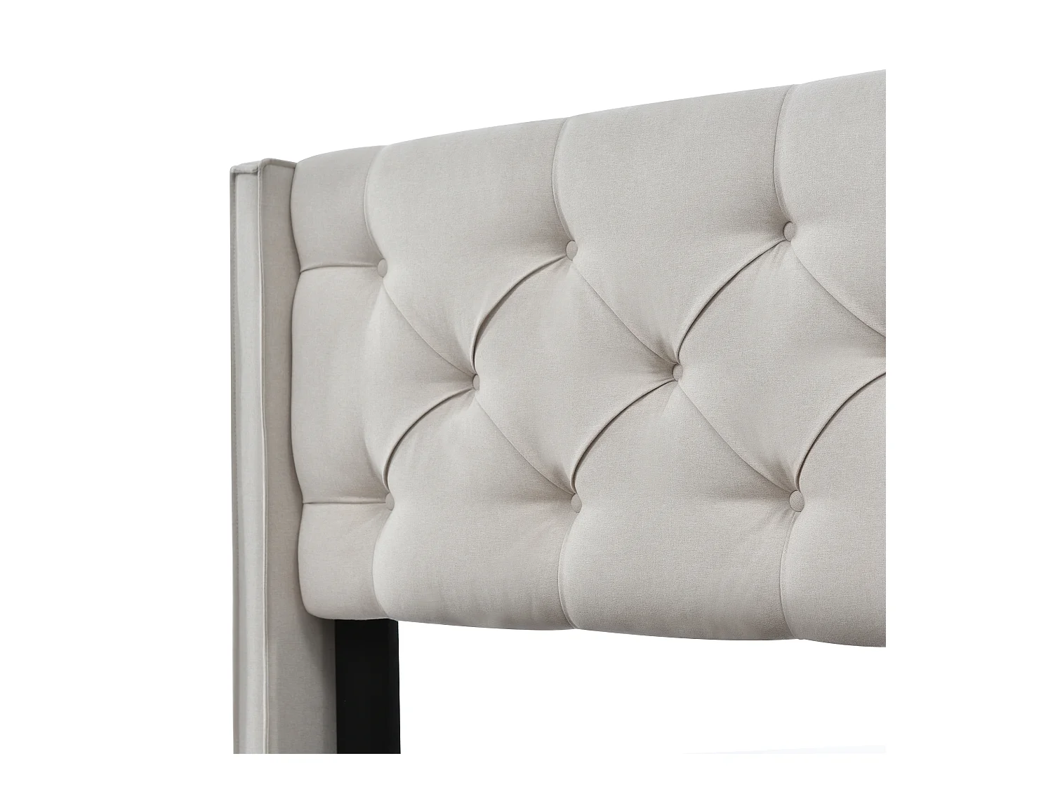 Lit coffre 160x200cm en cotton avec espace de rangement, gris clair, Sommier à lattes, sans matelas