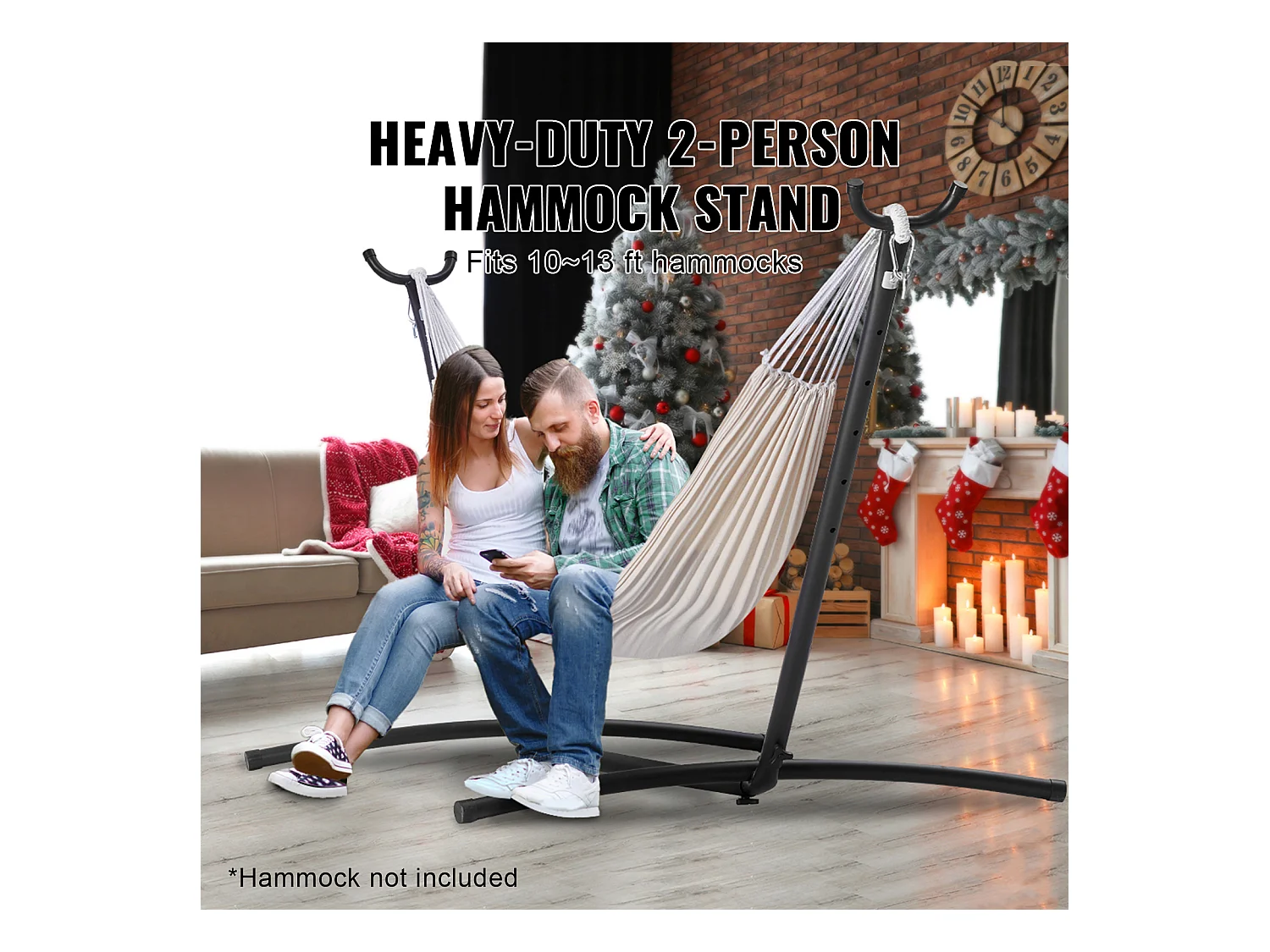 Support de Hamac en Acier SucceBuy, Capacité de 450 LB, Convient aux Hamacs de 10 à 13 Pieds, Cadre Portable