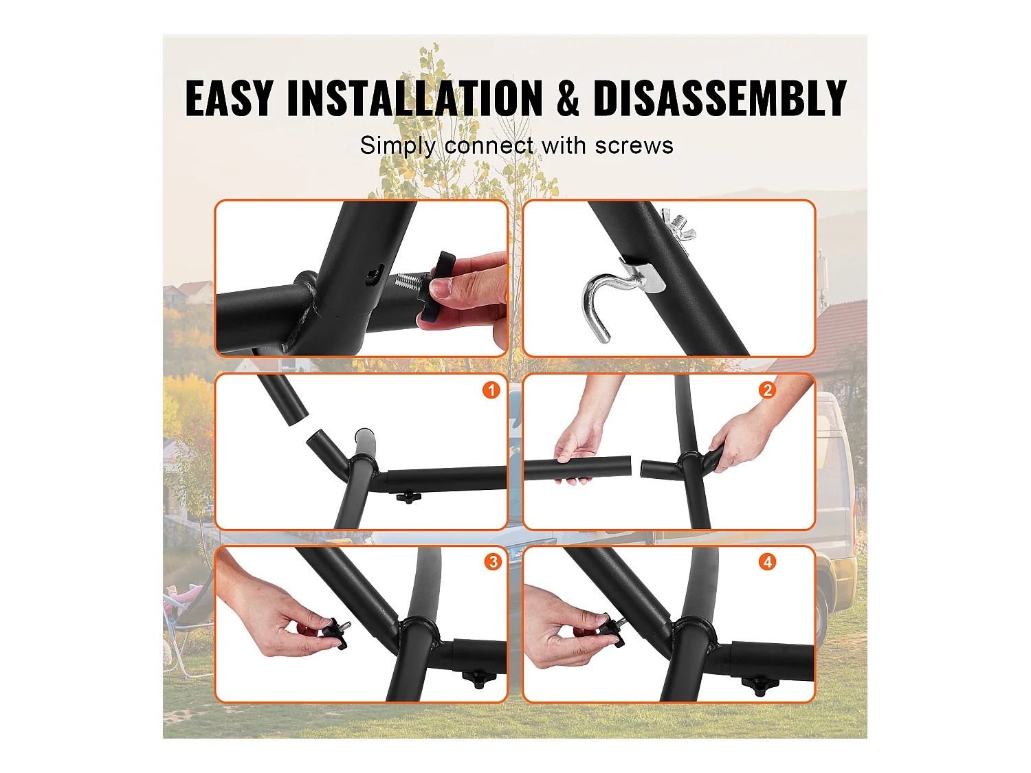 Support de Hamac en Acier SucceBuy, Capacité de 450 LB, Convient aux Hamacs de 10 à 13 Pieds, Cadre Portable