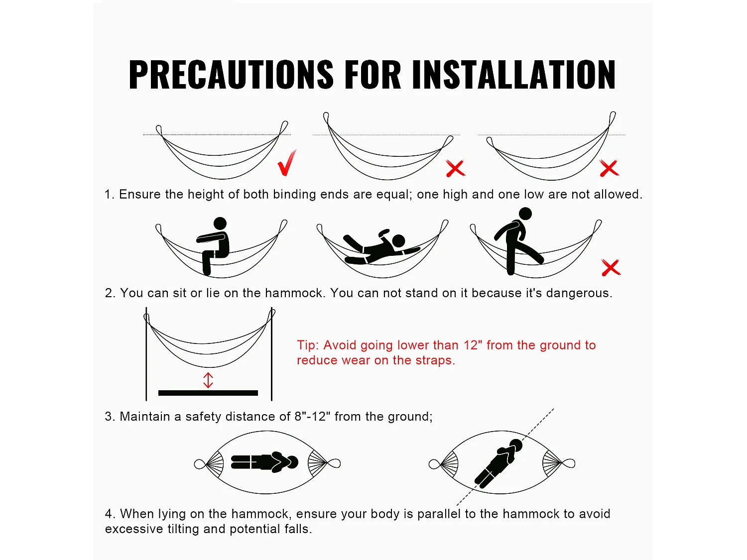 Hängemattenständer aus Stahl SucceBuy, Tragkraft 204 kg, Passend für 3,0–4,9 M Lange Hängematten, Tragbarer Rahmen