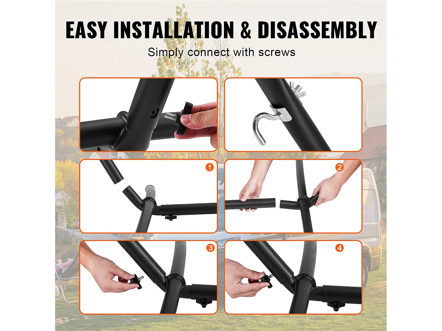 Hängemattenständer aus Stahl SucceBuy, Tragkraft 204 kg, Passend für 3,0–4,9 M Lange Hängematten, Tragbarer Rahmen